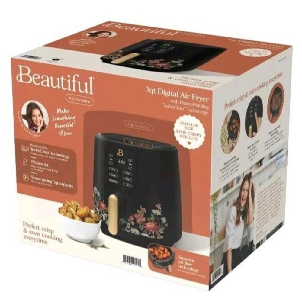 Beautiful 3 Qt Air Fryer w/TurboCrisp Technology, Wildflower by Drew Barrymore